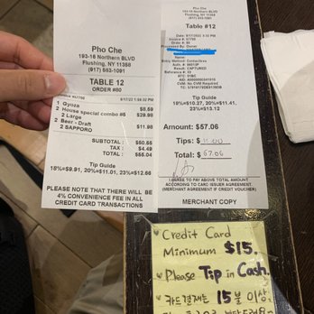 Pho Che - 4% surcharge added to bill - Vietnamese Near Me - Flushing, New York