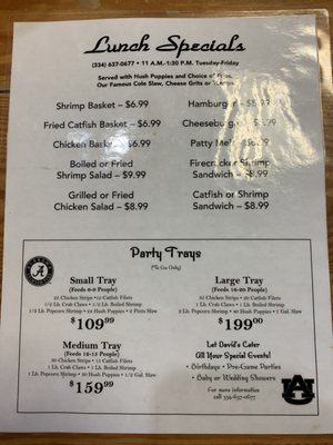 Menu photo 4 David's Catfish House Thomasville, AL