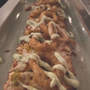 Crazy About You - Calamari Al Pepperoncini Flatbread - Mediterranean Near Me - Miami, Florida Crazy About You - Calamari Al Pepperoncini Flatbread - Mediterranean Near Me - Miami, Florida