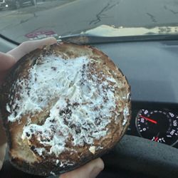 Dunkin' - New staff seemed to think that a hint of cream cheese on the Bagel With Cream Cheese is the way to go.