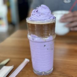 Truffles N Bacon Cafe - Ube Horchata with a shot of espresso