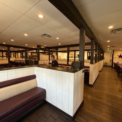 The guests dining area, classic, clean and comfy upholstery!
