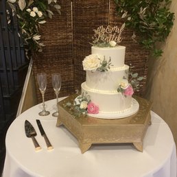 a wedding cake on a table