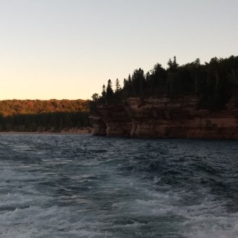Pictured Rocks Cruises - Just at sunset - Boating Near Me - Munising, Michigan Pictured Rocks Cruises - Just at sunset - Boating Near Me - Munising, Michigan