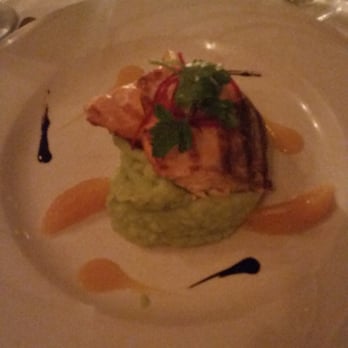 Deux Amis - Salmon entrée with scallion mashed potatoes. - French Near Me - New York, New York Deux Amis - Salmon entrée with scallion mashed potatoes. - French Near Me - New York, New York