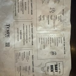 Tempe Tavern - Menu!