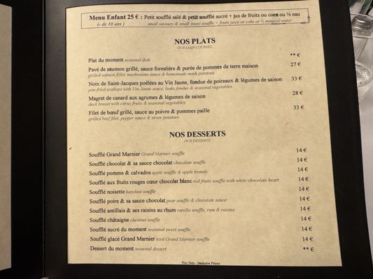 Menu photo 4 Le Soufflé Paris, 75 Menu photo 4 Le Soufflé Paris, 75