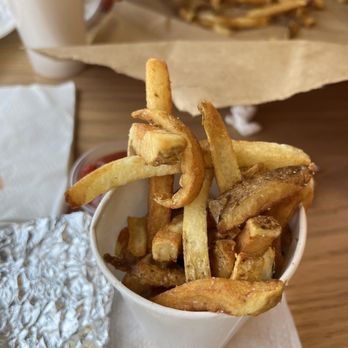 Five Guys - Famous fries & yes they still have the overflow of fries like no other - Burgers Near Me - Burlington, North Carolina