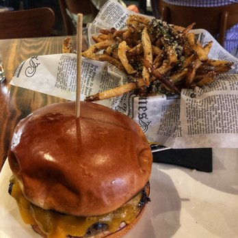 Cypress Hall - Brisket Burger with Truffle Fries - New American Near Me - New Bern, North Carolina Cypress Hall - Brisket Burger with Truffle Fries - New American Near Me - New Bern, North Carolina