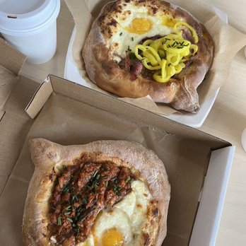 Skalka - Top: Lobiani Boat $16.75 Bottom: Chicken Boat $16.75 - Breakfast & Brunch Near Me - Seattle, Washington Skalka - Top: Lobiani Boat $16.75 Bottom: Chicken Boat $16.75 - Breakfast & Brunch Near Me - Seattle, Washington