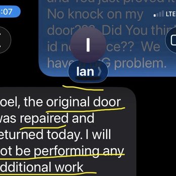 Advanced Technical Moving - Ian stating he "repaired the door", even though he stated 3X a NEW DOOR, and delivered the old with a hole. - Movers Near Me - Farmington Hills, Michigan Advanced Technical Moving - Ian stating he "repaired the door", even though he stated 3X a NEW DOOR, and delivered the old with a hole. - Movers Near Me - Farmington Hills, Michigan