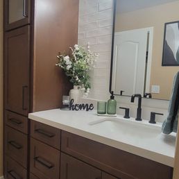 Vanity area in bathroom Vanity area in bathroom