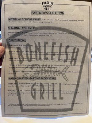 Menu photo 2 Bonefish Grill Broken Arrow, OK