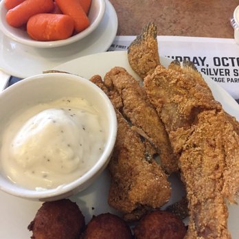The Catfish Place - Whole catfish with hush puppies and sides:mashed potatoes and veggie of the day, honeyed carrots. - Seafood Near Me - Saint Cloud, Florida The Catfish Place - Whole catfish with hush puppies and sides:mashed potatoes and veggie of the day, honeyed carrots. - Seafood Near Me - Saint Cloud, Florida