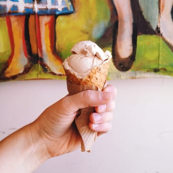 Tara's Organic Ice Cream - cinnamon ice cream. black sesame cone. - Ice Cream & Frozen Yogurt Near Me - Berkeley, California