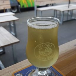 A half pint of Sea Cider Wolf in the Woods (4/29/17)