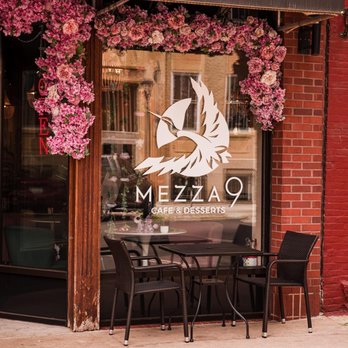 Mezza9 Cafe & Desserts - The beautiful front door - Coffee & Tea Near Me - Rochester, Minnesota