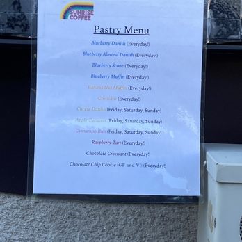 Sunrise Coffee - Pastry Menu - Coffee & Tea Near Me - Las Vegas, Nevada
