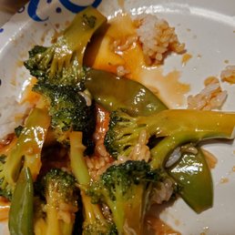 Broccoli and snow peas.