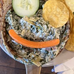 Blue Mountain Pizza - Our happy spinach artichoke dip!