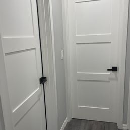 Interior doors frame/casing sealed, patched, and painted.