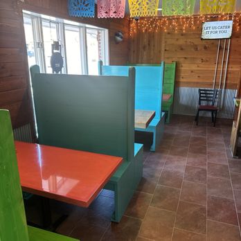 Taco Rey - colorful booths and tables in a mexican restaurant - Mexican Near Me - Greenup, Illinois Taco Rey - colorful booths and tables in a mexican restaurant - Mexican Near Me - Greenup, Illinois