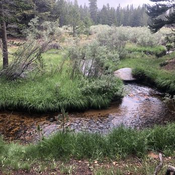 Cottonwood Lakes - Lots of fisherman at the creek - Lakes Near Me - Lone Pine, California