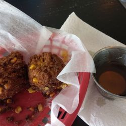When Pigs Fly BBQ Pit - Corn fritters to die for plus honey Sorry we already enjoyed 75% of it!!!