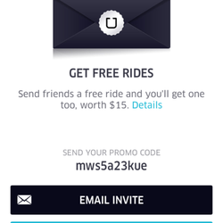 Uber - Use my invite code and expierence the uber ride.