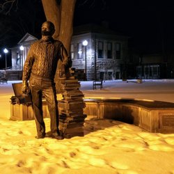 Howell Carnegie District Library - Zemp Sculpture in Front of Howell Carnegie District Library