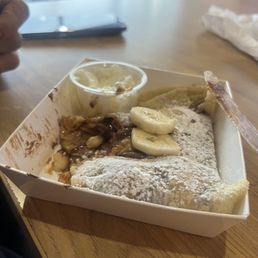Peanut butter Nutella  banana crepe