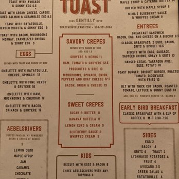 Toast - Menu - Breakfast & Brunch Near Me - New Orleans, Louisiana