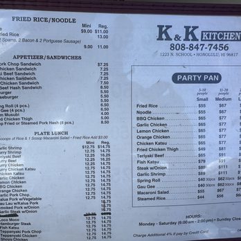 K & K Kitchen - Chinese Near Me - Honolulu, Hawaii