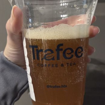 Trafee Coffee & Tea - Golden peach tea (no ice) - Coffee & Tea Near Me - Houston, Texas Trafee Coffee & Tea - Golden peach tea (no ice) - Coffee & Tea Near Me - Houston, Texas