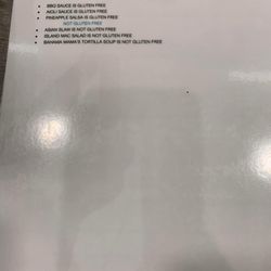 Gluten free menu part two
