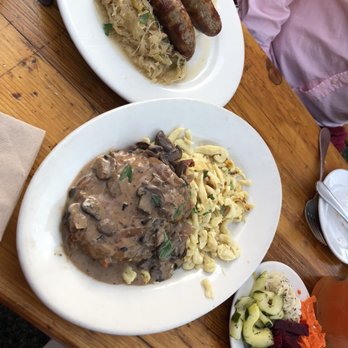Speisekammer - JÄGERSCHNITZEL VOM SCHWEIN ($20) & BRATWURST GEGRILLTE ($18) - German Near Me - Alameda, California Speisekammer - JÄGERSCHNITZEL VOM SCHWEIN ($20) & BRATWURST GEGRILLTE ($18) - German Near Me - Alameda, California