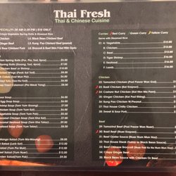 Thai Fresh - Dine in menu