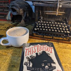 Crackskull's Coffee & Books - Nice spot for a hot beverage and to catch up on your book.