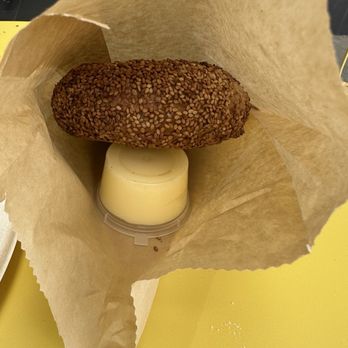 Mustard's Bagels - Sesame bagel rip n dip (bagel w/ butter) - Bagels Near Me - Culver City, California Mustard's Bagels - Sesame bagel rip n dip (bagel w/ butter) - Bagels Near Me - Culver City, California