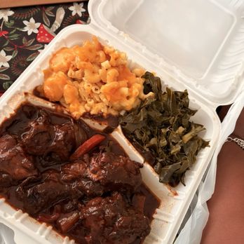 Rainey's Soul Food - Brown Stew Chicken, Macaroni, greens. - Soul Food Near Me - Hampton, Virginia Rainey's Soul Food - Brown Stew Chicken, Macaroni, greens. - Soul Food Near Me - Hampton, Virginia