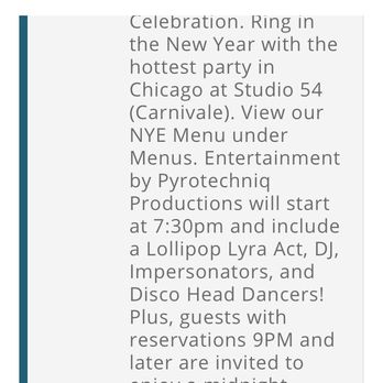 Carnivale Chicago - New Year's Eve Description - Latin American Near Me - Chicago, Illinois