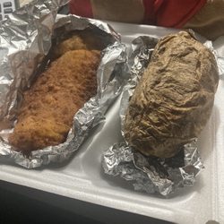 Fish & a sorry baked potato!!