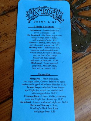 Menu photo 4 Tin Room Bar Burien, WA