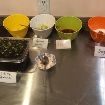 Mr.Dumpling - Make your own sauce station. Ohhhh yahhhh - Chinese Near Me - Rancho Cucamonga, California