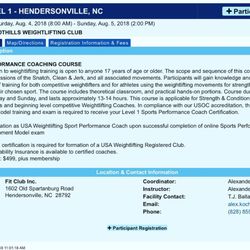FitClub - USAW level 1 Sport performance