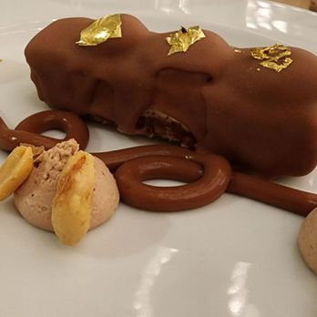 La Belle Helene - Peanut Shortbread, Caramel, Nougat Mousse, Milk Chocolate. - French Near Me - Charlotte, North Carolina La Belle Helene - Peanut Shortbread, Caramel, Nougat Mousse, Milk Chocolate. - French Near Me - Charlotte, North Carolina