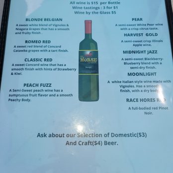 Big Horse Vineyards - Tasting menu - Wineries Near Me - Lewistown, Illinois