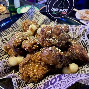 One Shot Pocha - Fried Chicken - Soy Garlic - Korean Near Me - Houston, Texas