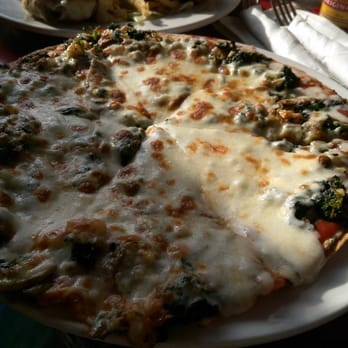 Pick Me Up Cafe - Spinach tomato cheese pizza - New American Near Me - Chicago, Illinois