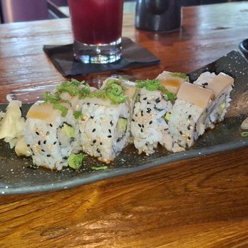 Tanuki River Landing - Truffle Yellowtail sushi with their lightly poured truffled dressing. It was so good. - Japanese Near Me - Miami, Florida